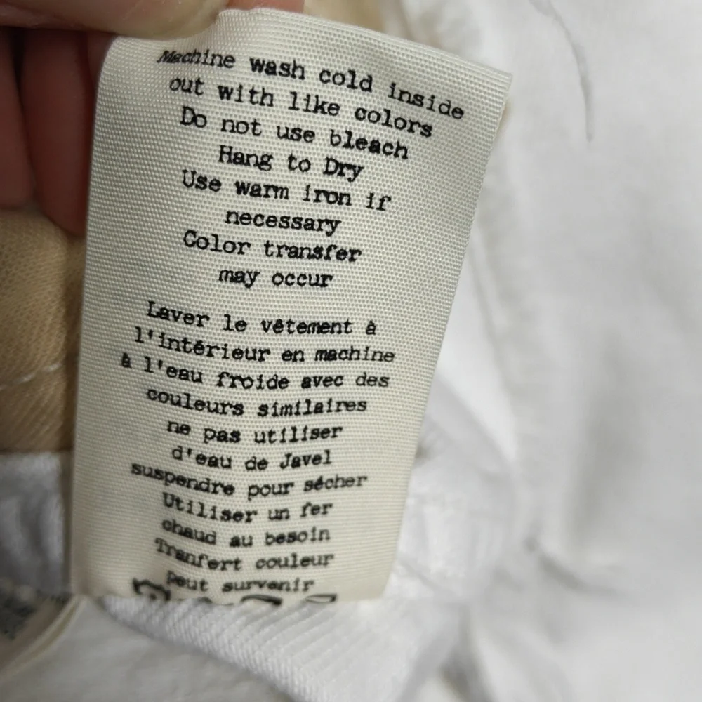 RAG & BONE / JEAN Button Up White Jean Jacket With Gray Hood Size Xsmall - Picture 5 of 16